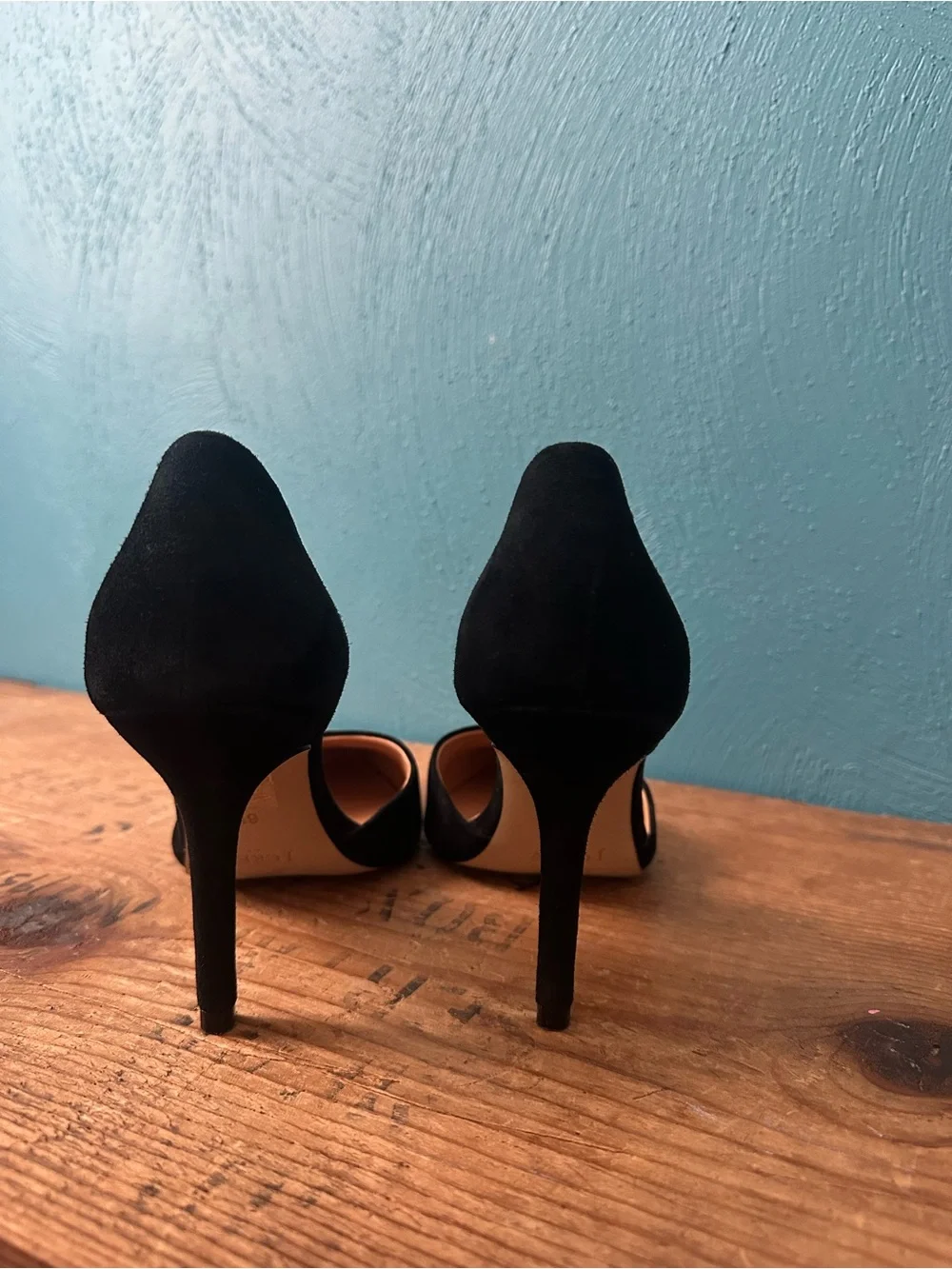 J. Crew Factory Black Suede Pointed D'Orsay Pumps